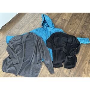 LOT X 3 Talbots Fall/Winter Pieces Petite Small - 2 Cardigans, Quilted Jacket